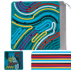 Teirdth sensory board square 7x7 with 20 colorful strings for focused tactile play.