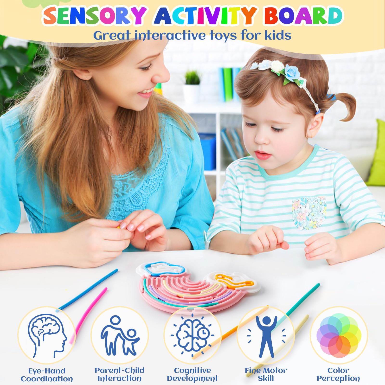 Teirdth Sensory Activity Board travel bag keeps quiet, portable play anywhere.