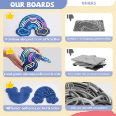 Teirdth sensory board with travel bag demonstrated for on-the-go quiet play