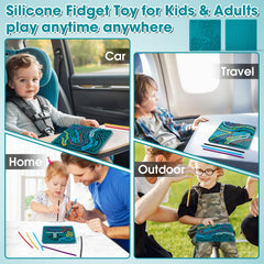 Teirdth travel bag shown with the sensory board for easy portability.