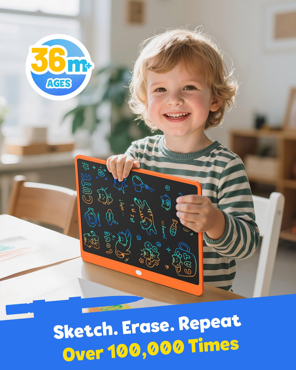 TEKFUN kid drawing session on large screen sparks imagination