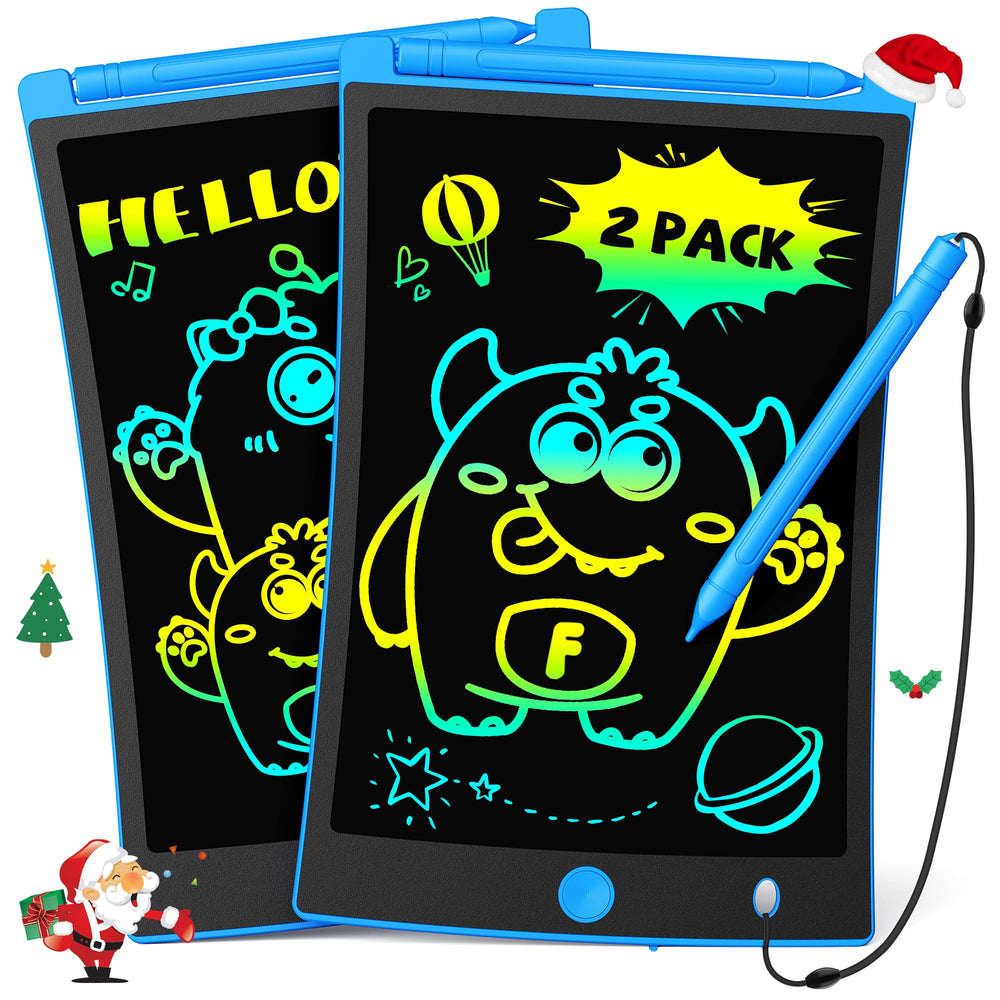 TEKFUN 2-pack LCD writing tablets blue front view for kid-friendly doodling