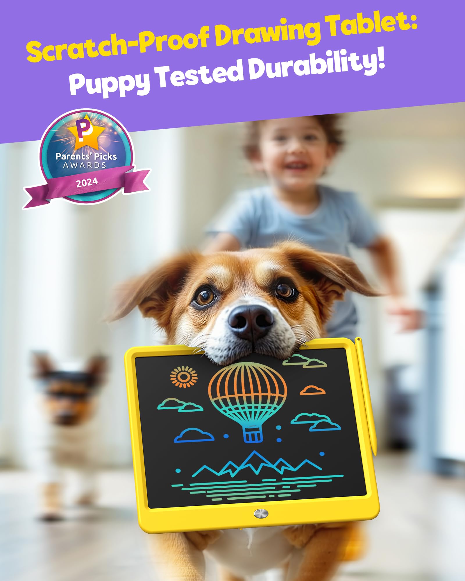 TEKFUN child using the tablet on a plane for quiet activities.