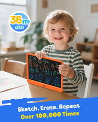 TEKFUN colorful doodle board with scribbles showing kid-friendly creativity