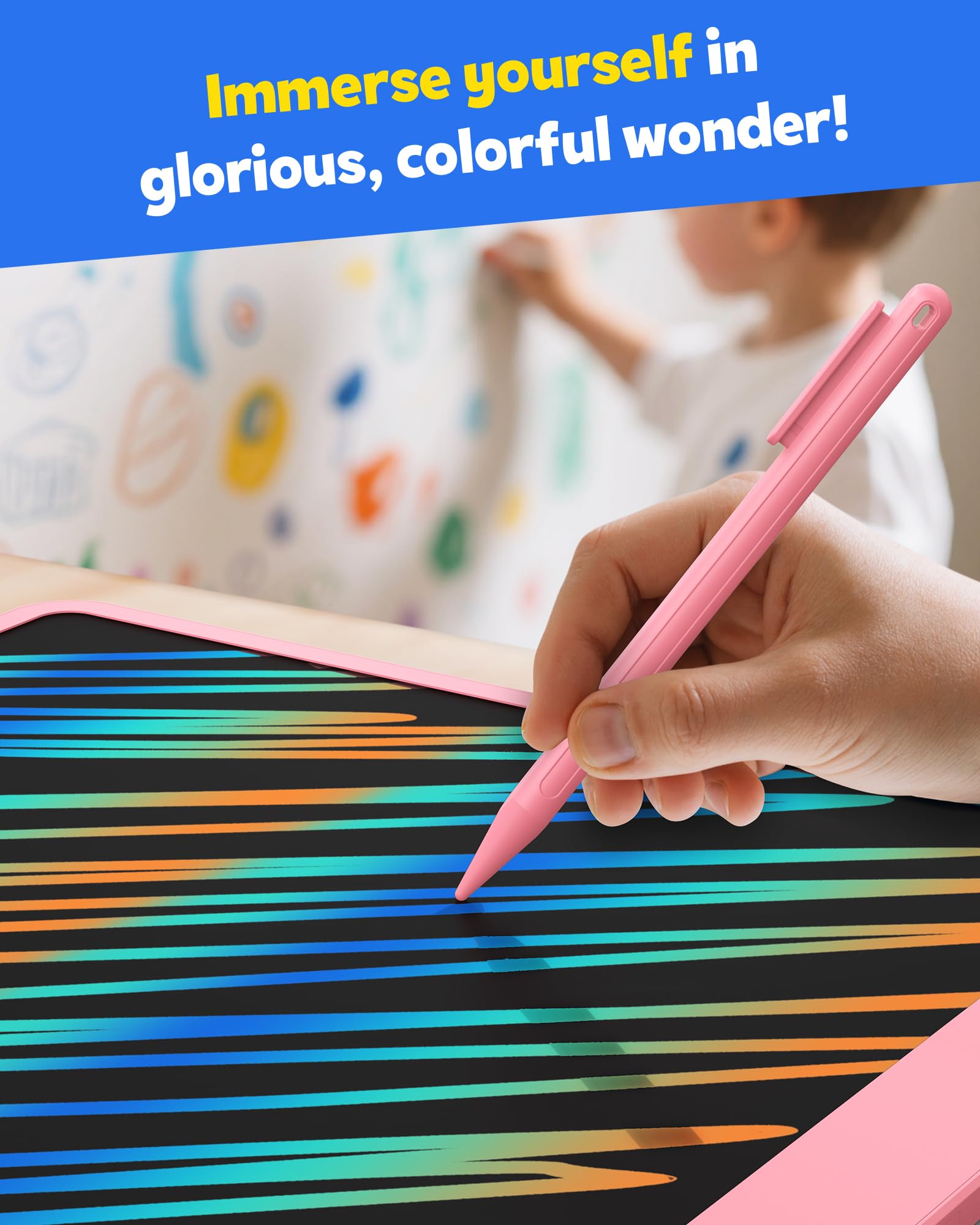 TEKFUN erase button clears screen in one second with lock to prevent mistakes