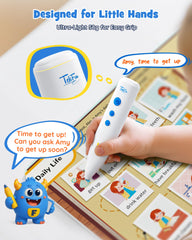 Child taps page as TEKFUN pen delivers lively voice and effects