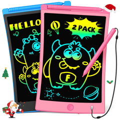 TEKFUN Kids LCD writing tablets in a two-pack for mess-free car trips and learning