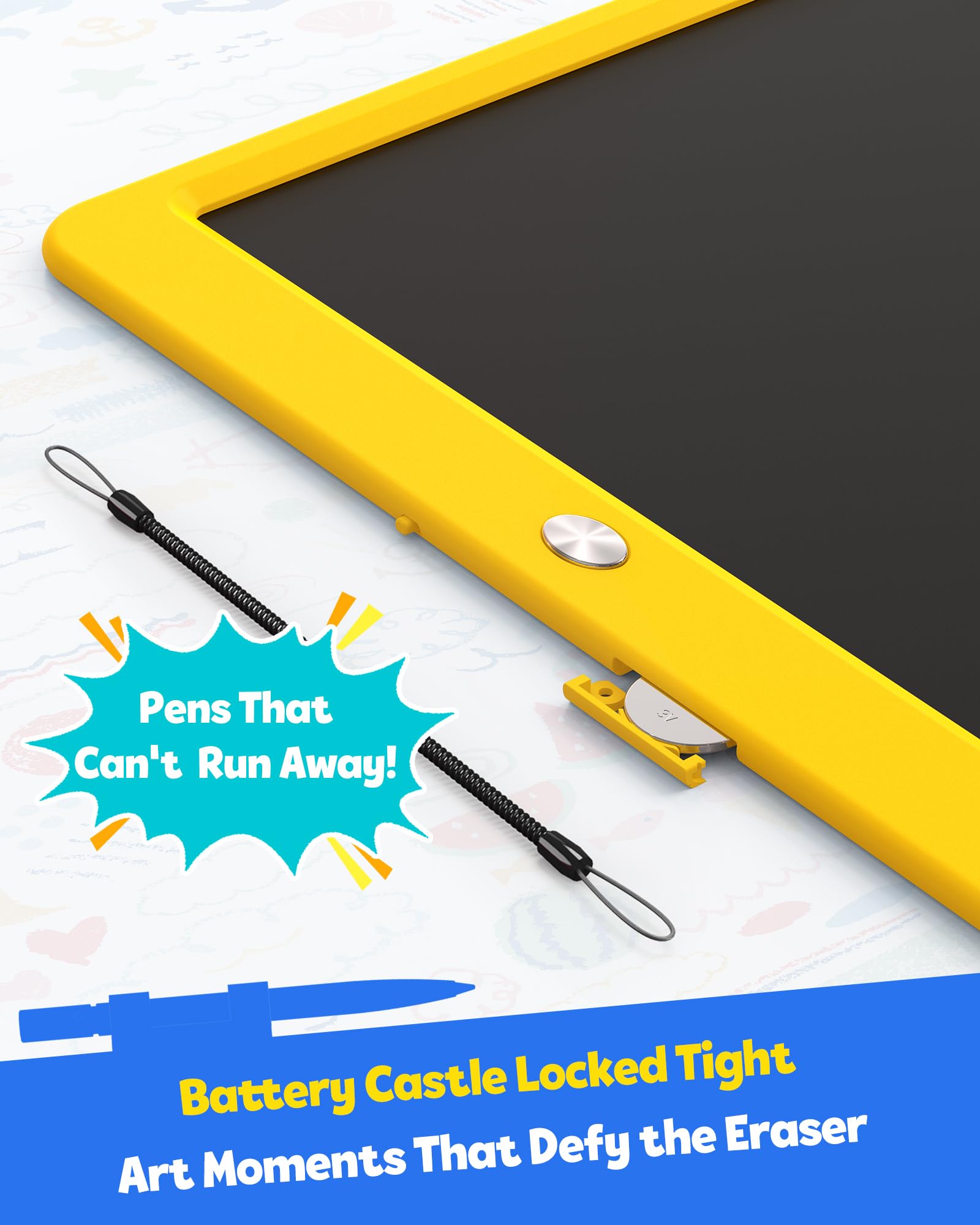 TEKFUN 12-inch LCD tablet on car trips for screen-free fun.