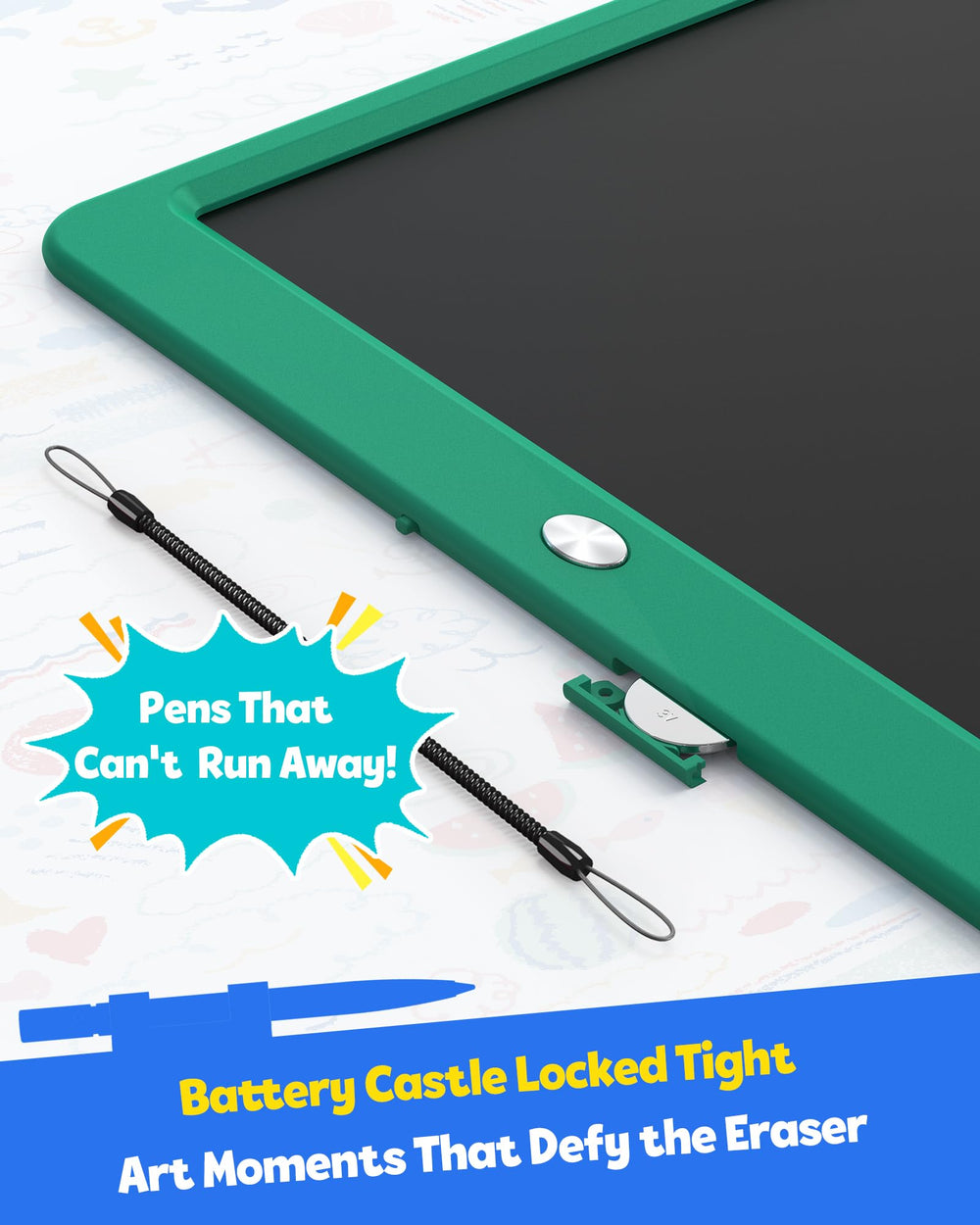 TEKFUN lock button prevents accidental erases during use