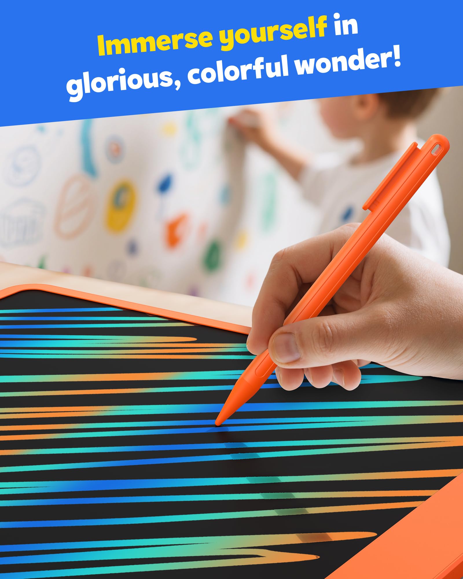 TEKFUN stylus clipped on side enables easy scribbles
