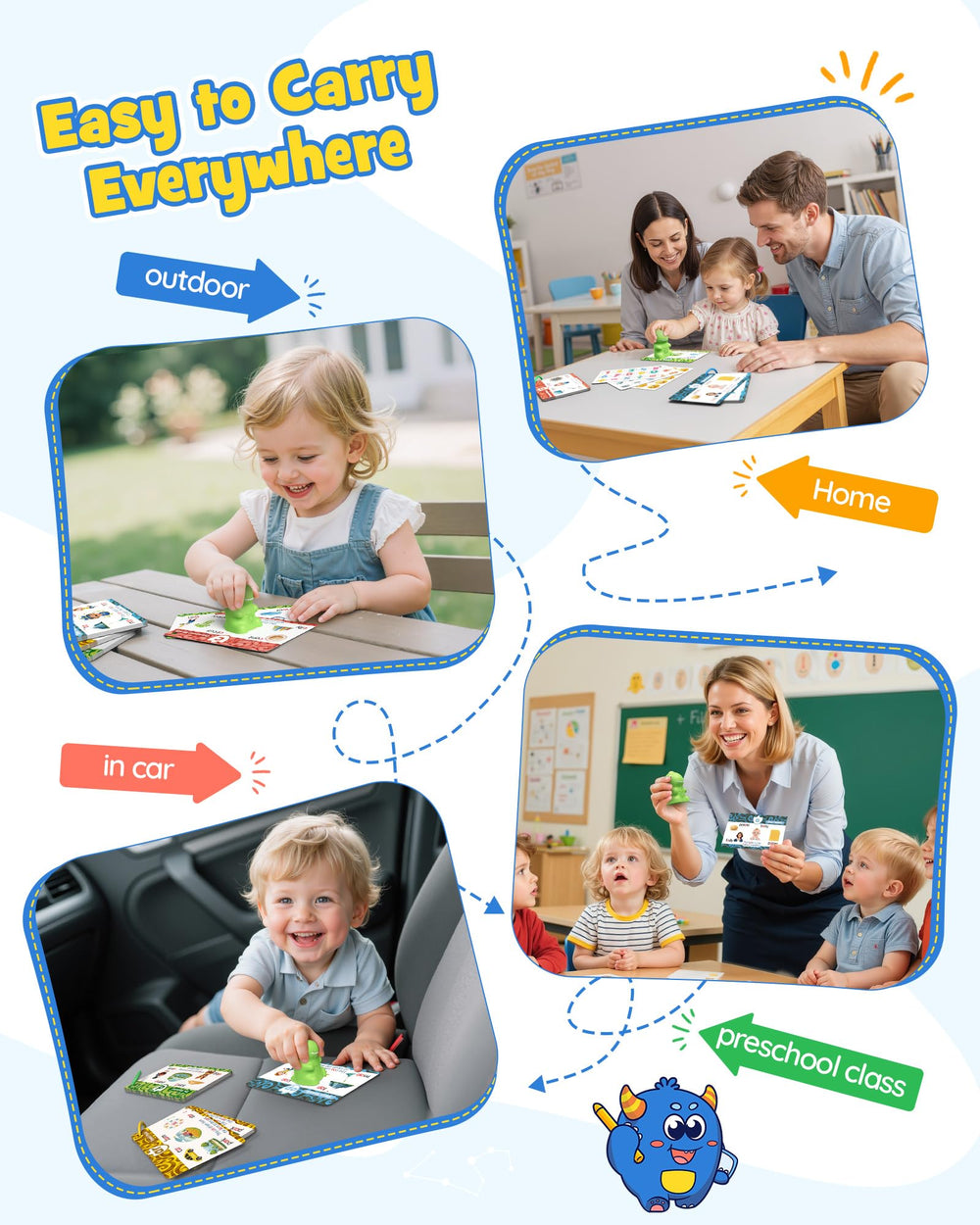 TEKFUN travel-friendly dinosaur learning kit ready for trips and drives.
