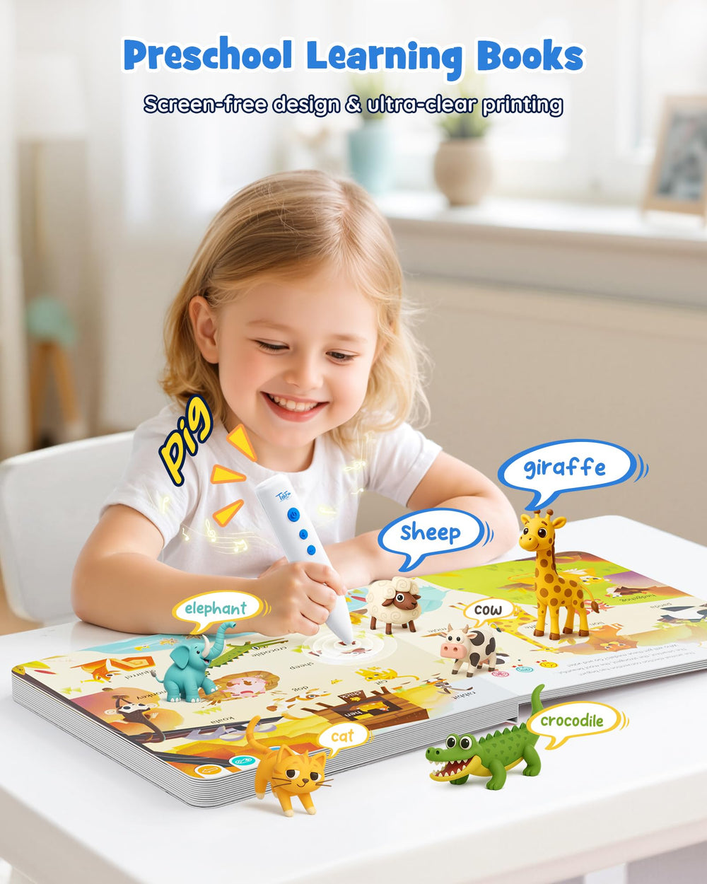 Open TEKFUN books showing topics and sounds for interactive learning
