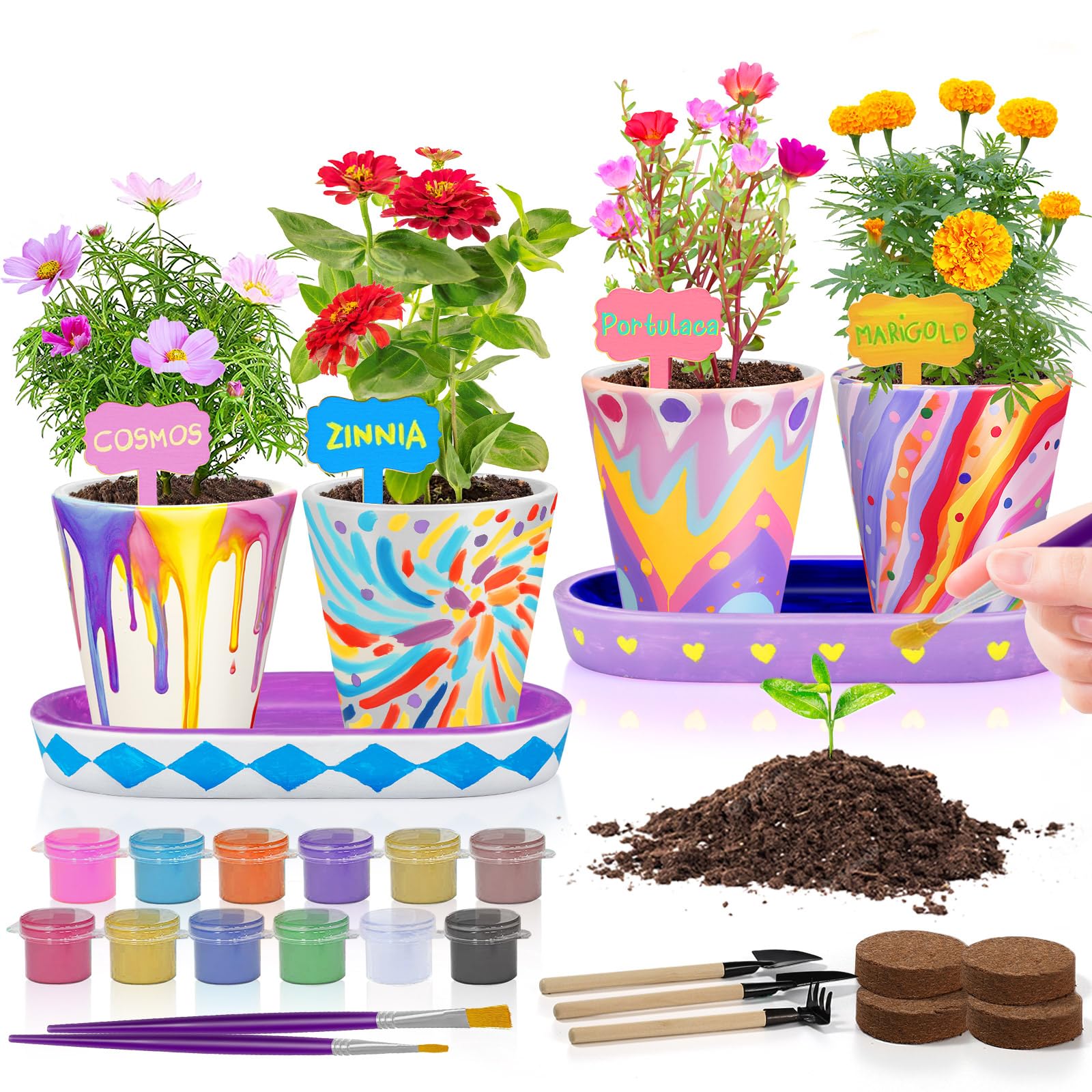 Tekoly pot painting set with ceramic pots sparks kids' creativity.