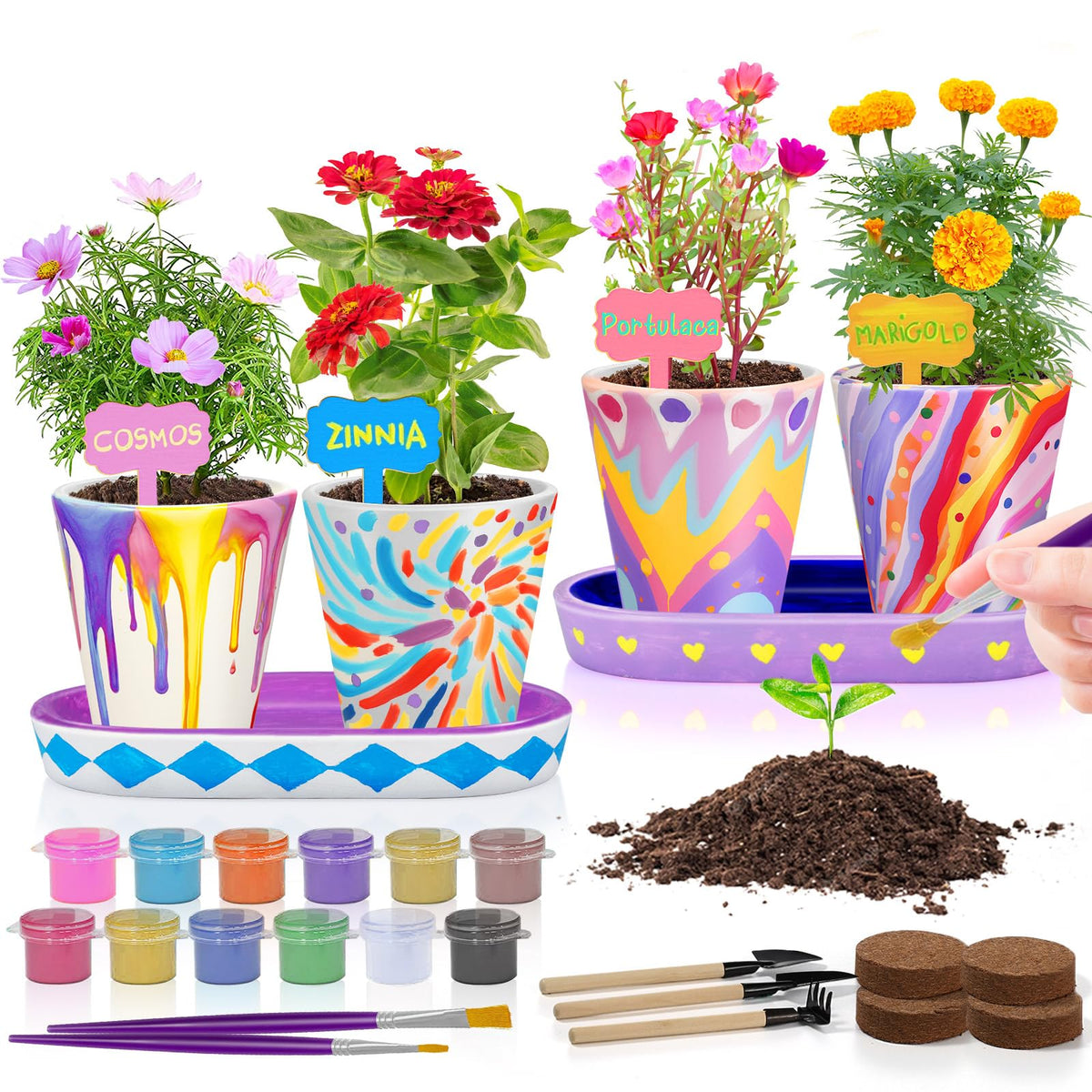 Tekoly pot painting set with ceramic pots sparks kids' creativity.