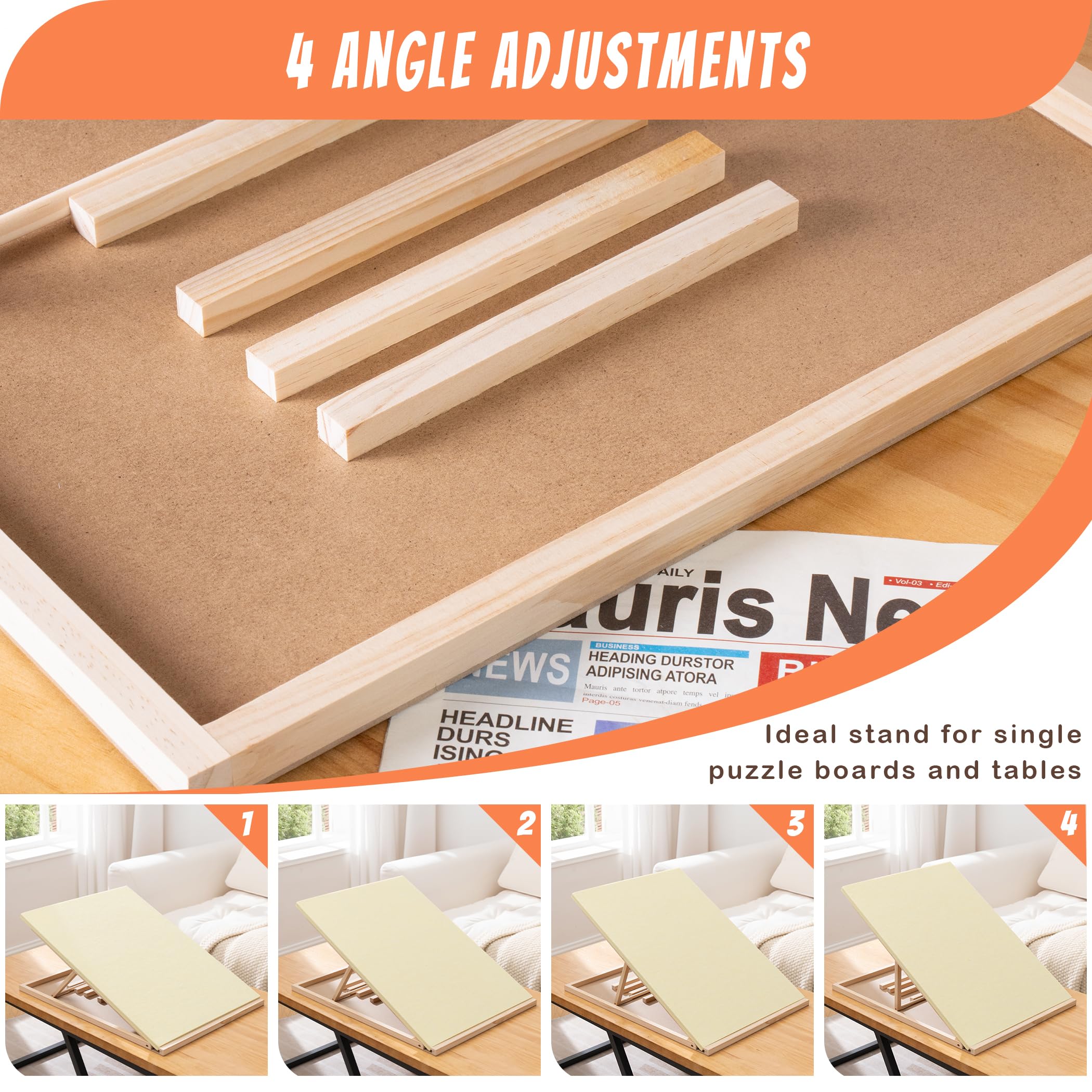 Tektalk 4-angle adjustable bracket, enables comfortable viewing height during long puzzling sessions.