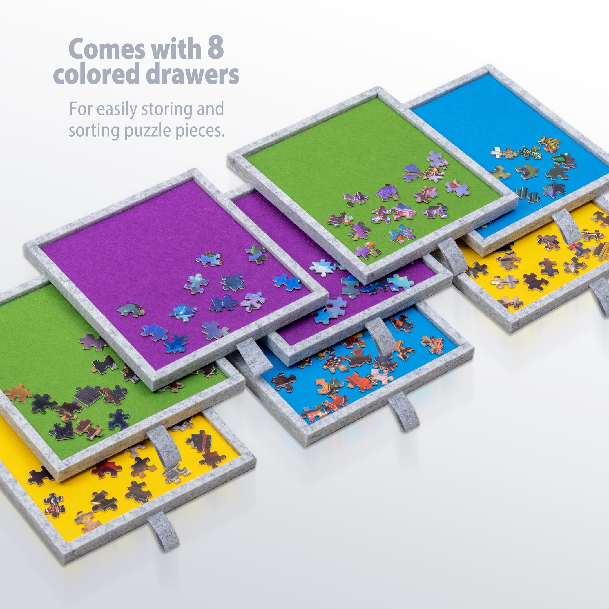 Tektalk bottom shelf offers extra storage for puzzle boxes and tools