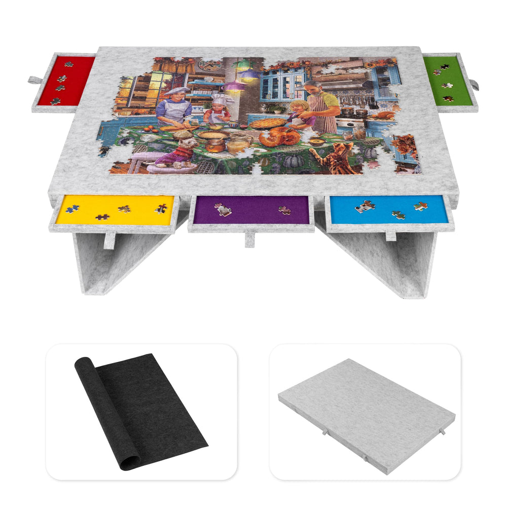 Tektalk felt jigsaw board top view showing a large surface for 1500-piece puzzles