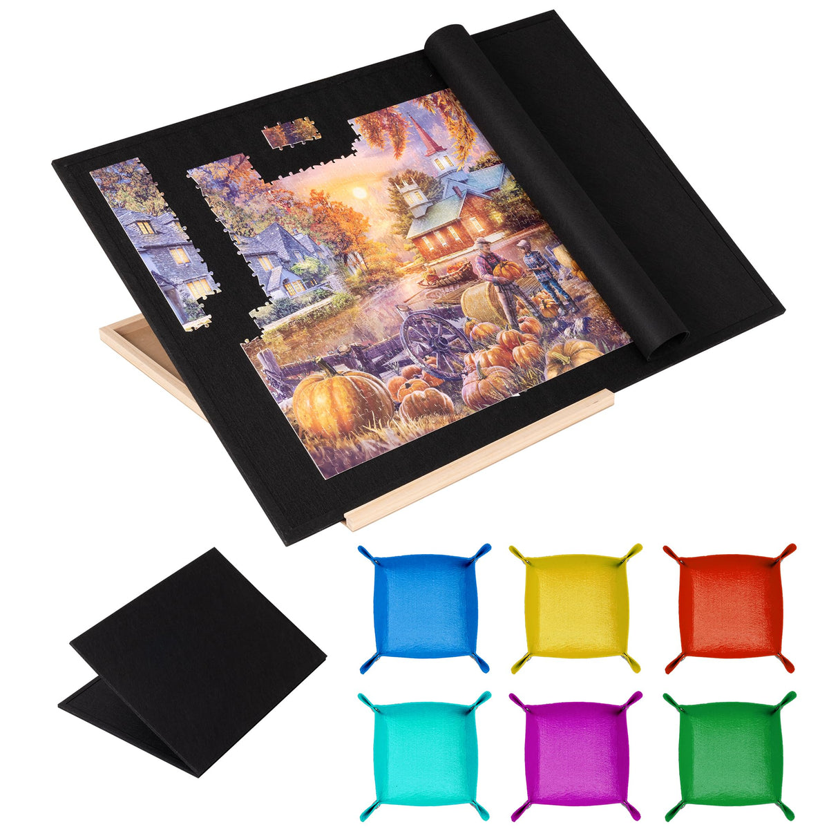 Tektalk foldable puzzle board front view for easy setup and storage.