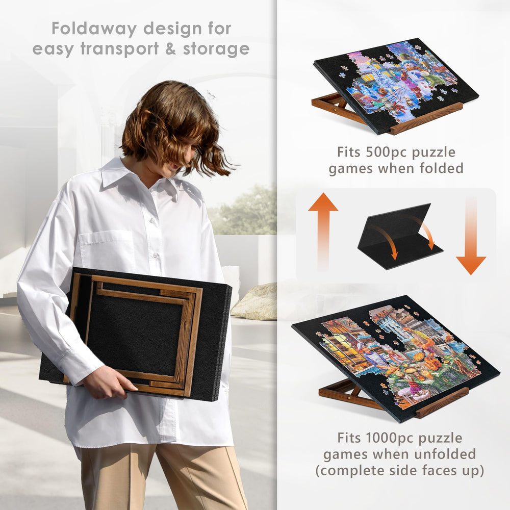 Tektalk foldable puzzle board unfolded area with large surface for 1000-piece puzzles