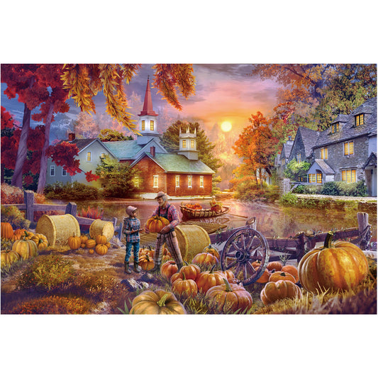 Tektalk Harvest 1000pc puzzle assembly scene inviting family collaboration