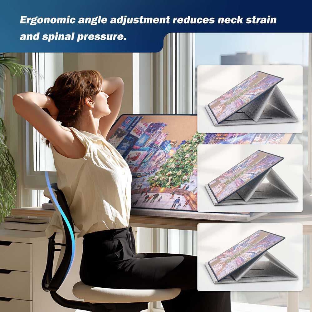 Tektalk Jigsaw Board multi-angle bracket reduces neck strain during long puzzle sessions.