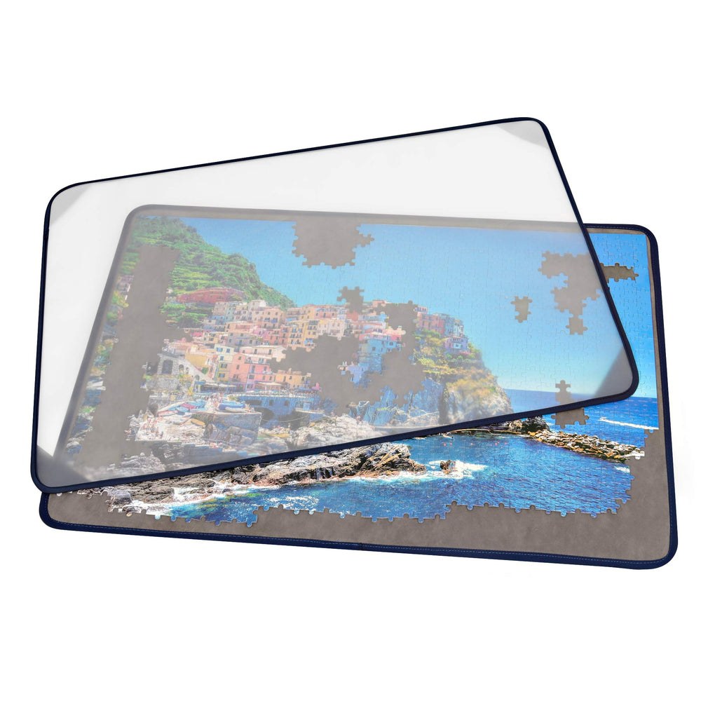 Tektalk jigsaw board puzzle mat gray portable play surface for up to 1000 pieces