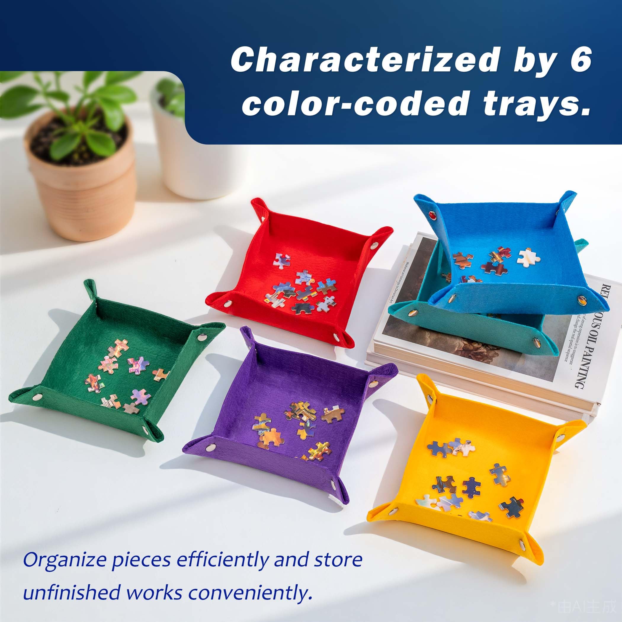 Tektalk Jigsaw Board stores under furniture to shield puzzles from dust.