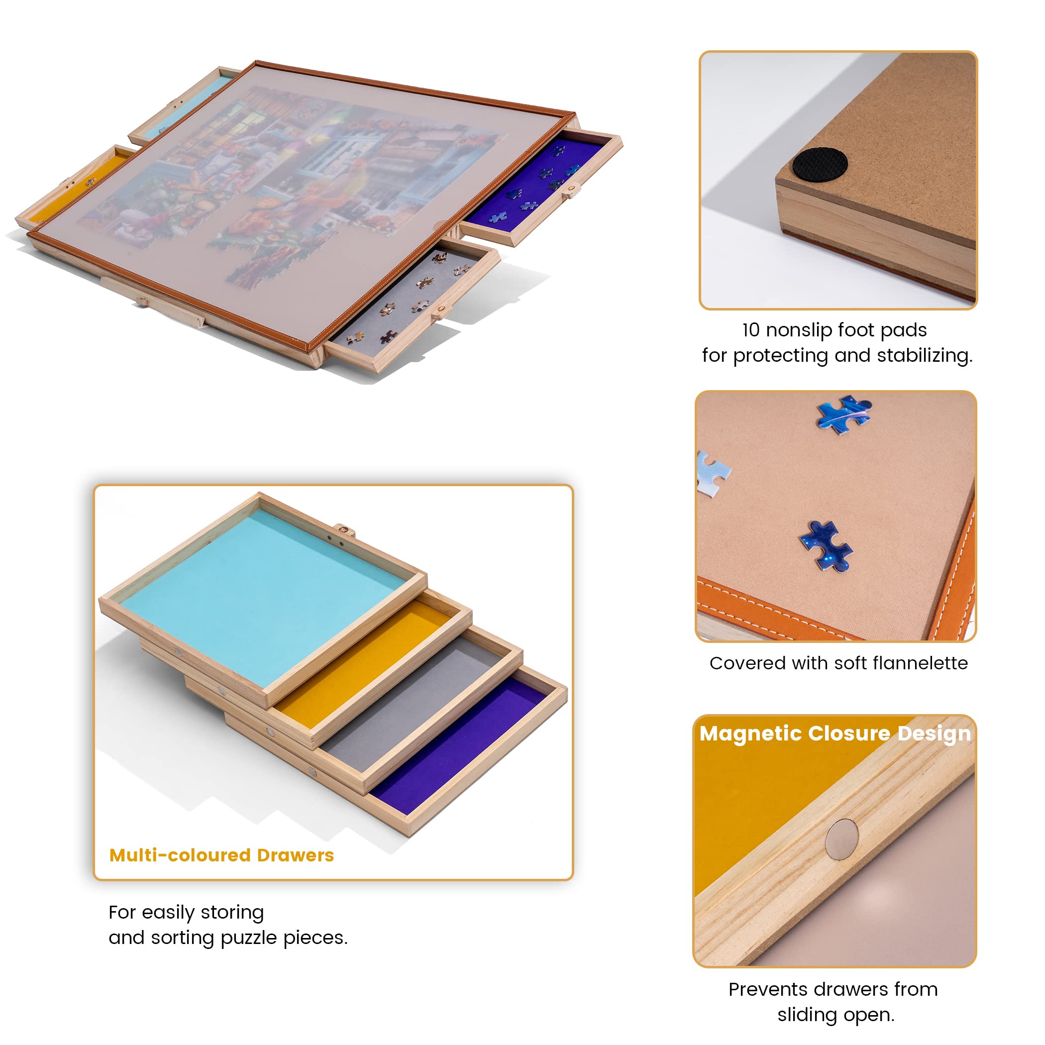 Tektalk anti-slip pads stabilize the table on various surfaces