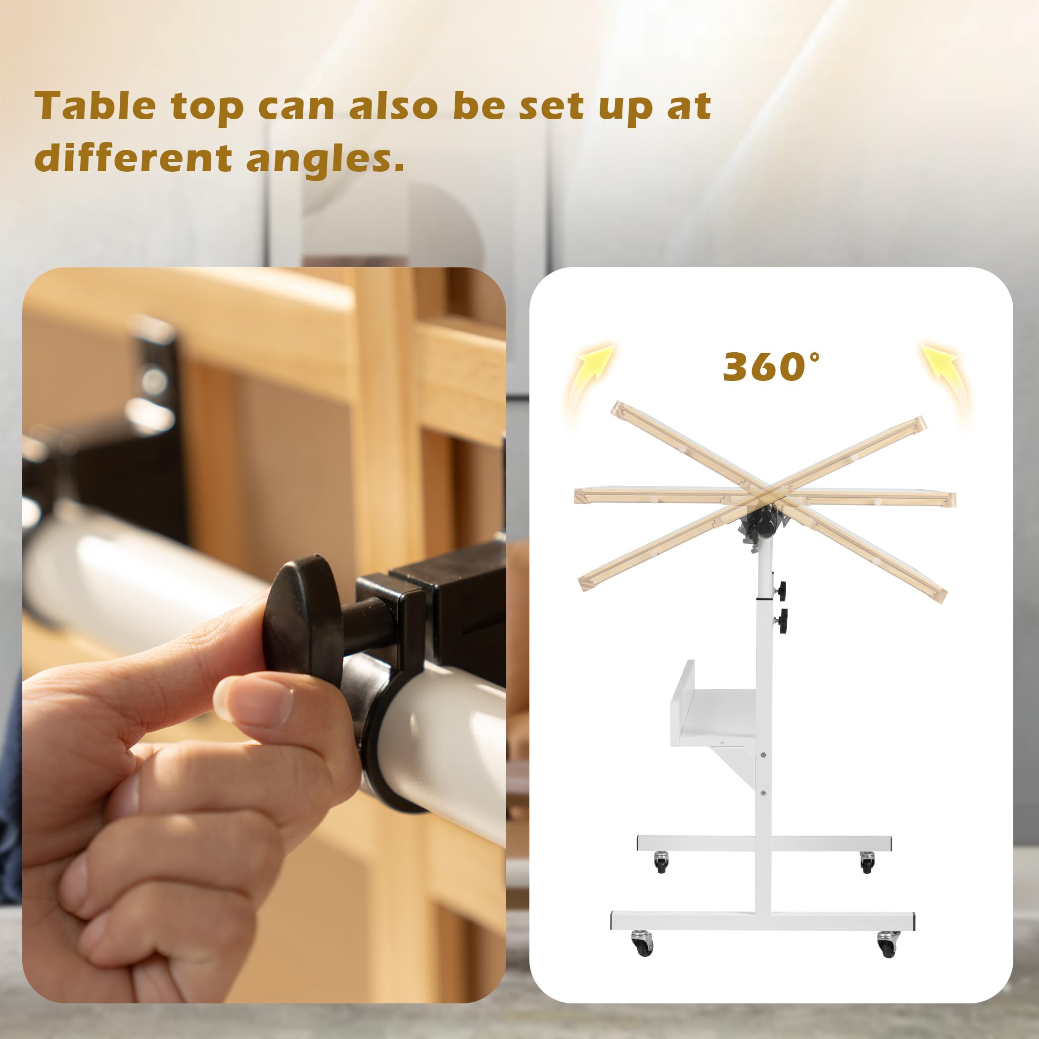 Tektalk Jigsaw table bottom shelf provides convenient storage for trays and boxes.