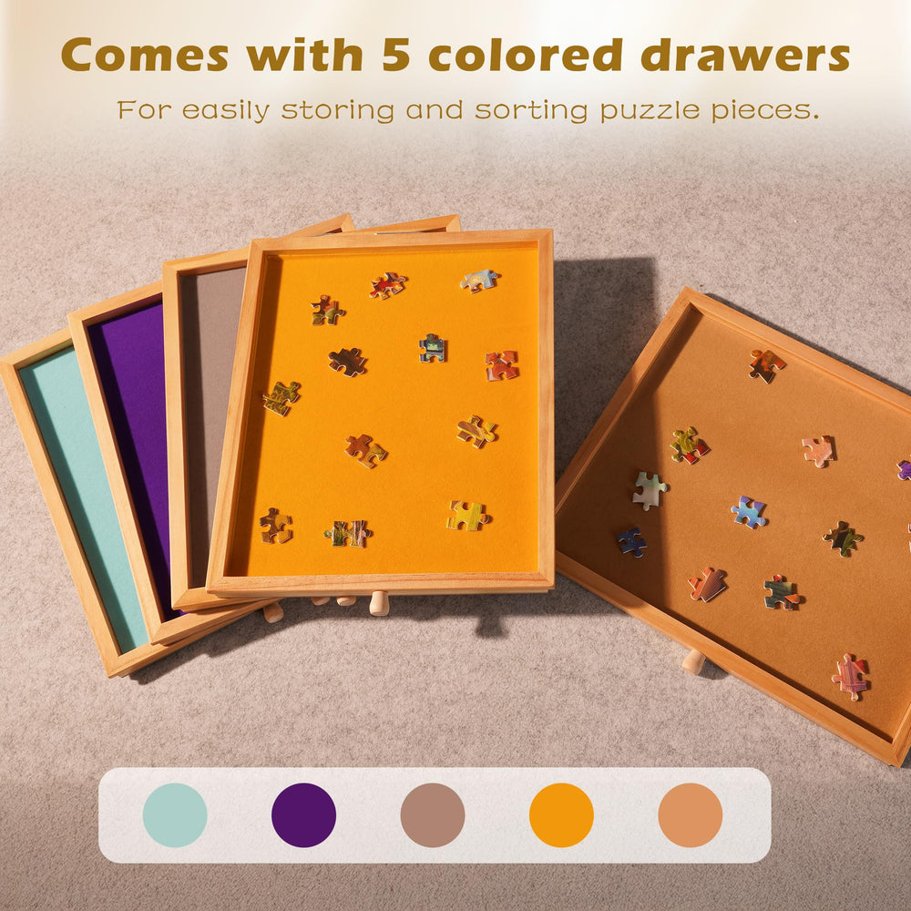 Tektalk Jigsaw table cover plate protects puzzles when idle.