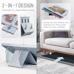 Tektalk jigsaw table felt surface provides smooth piece handling during assembly