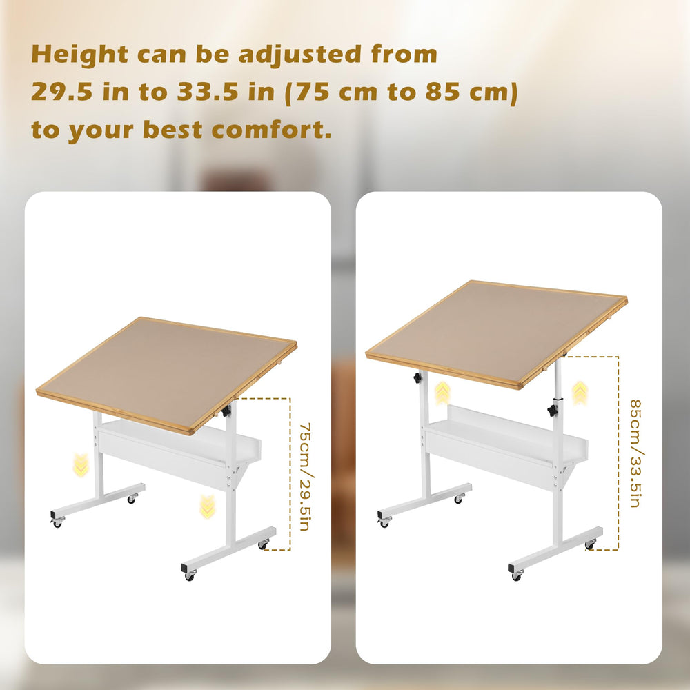 Tektalk Jigsaw table tilt-angle lets you set the board to your preferred view.