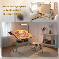 Tektalk Jigsaw table top view shows sturdy construction and compact footprint.