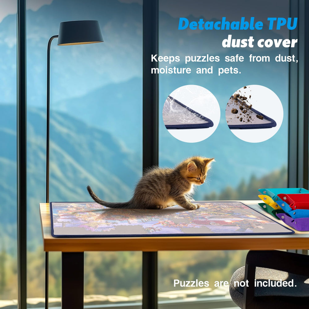 Tektalk premium flannelette material provides a soft, durable puzzle surface.