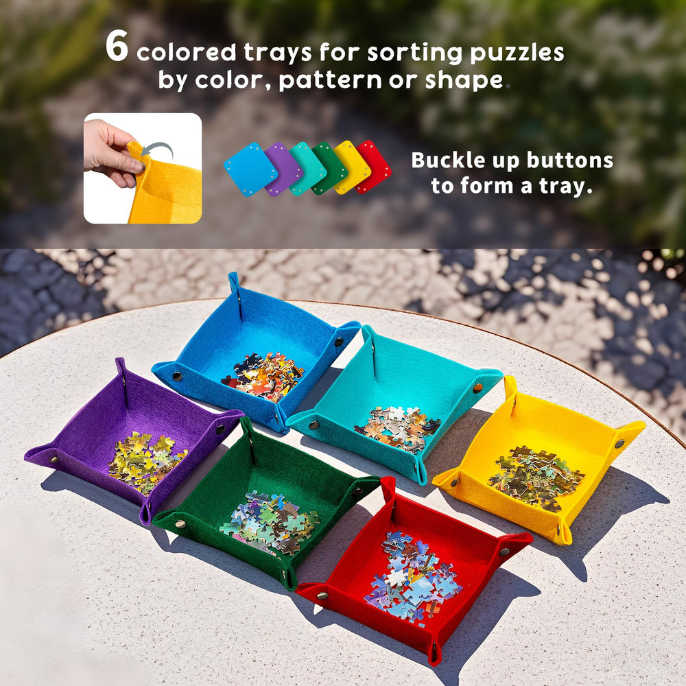 Tektalk Puzzle Board dustproof cover protects puzzles between sessions.