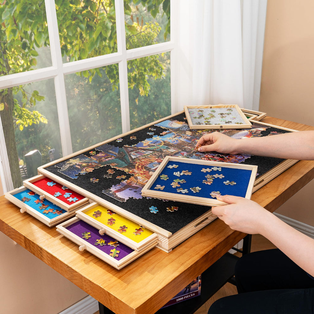 Tektalk folded configuration suits 1000-piece puzzles and compact storage.