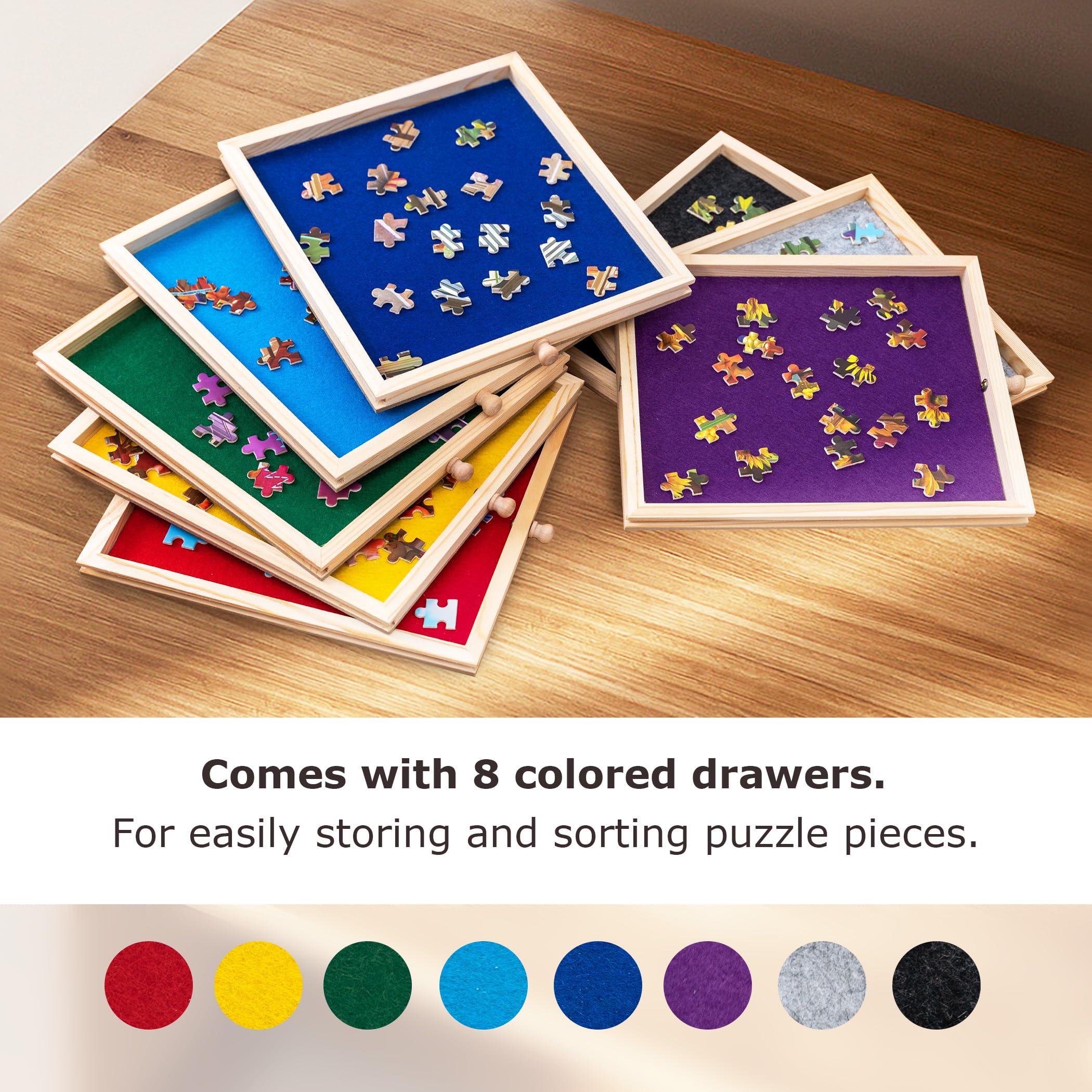 Tektalk pinewood tabletop provides sturdy support with a smooth felt surface.