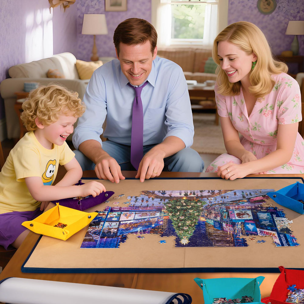 Tektalk Puzzle Board portable design simplifies ongoing puzzle play and storage.