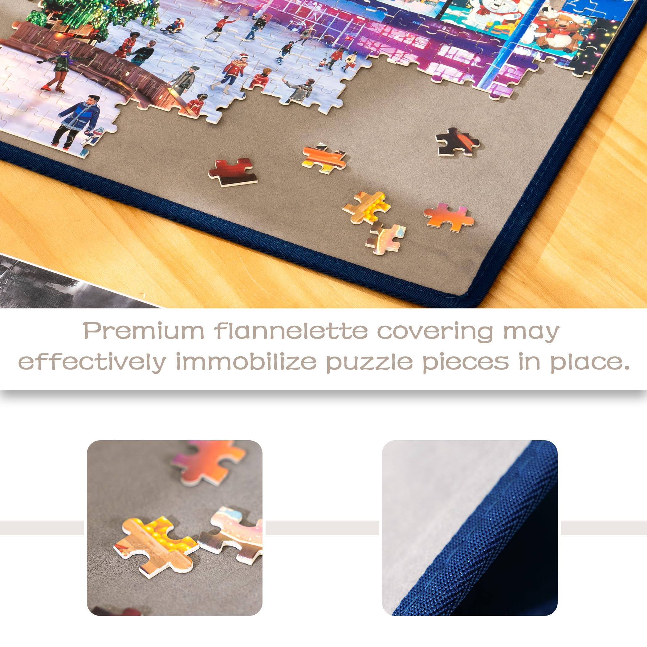 Large usable area 29.9 by 20.1 inches fits up to 1000 pieces