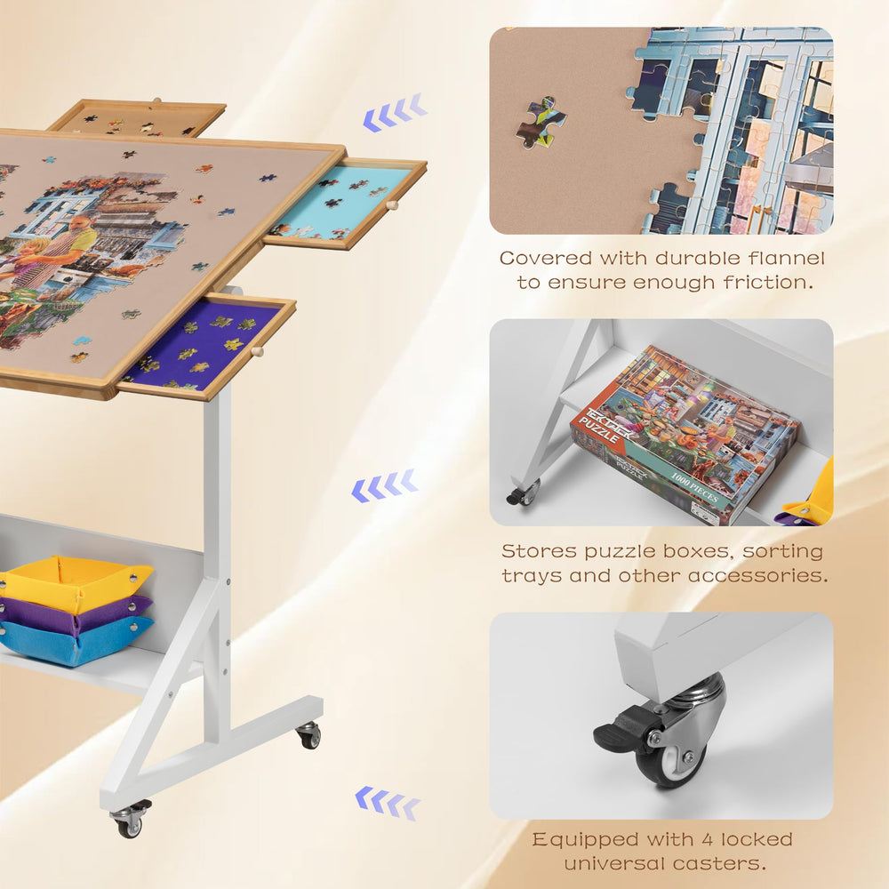 Tektalk puzzle table tilt board supports varied angles for comfortable solving
