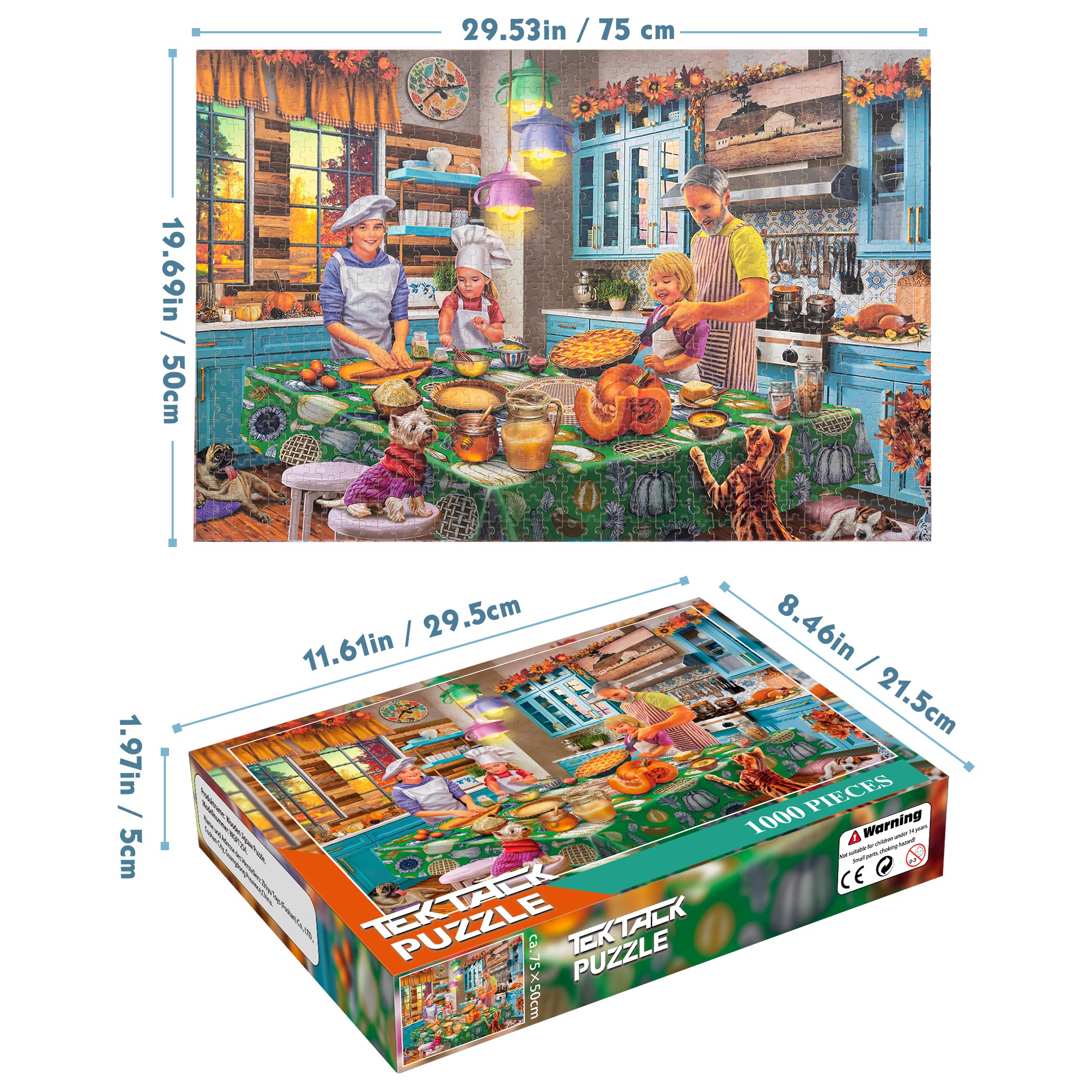 TEKTALK 1000-piece puzzle packaging with premium box and poster for easy gifting