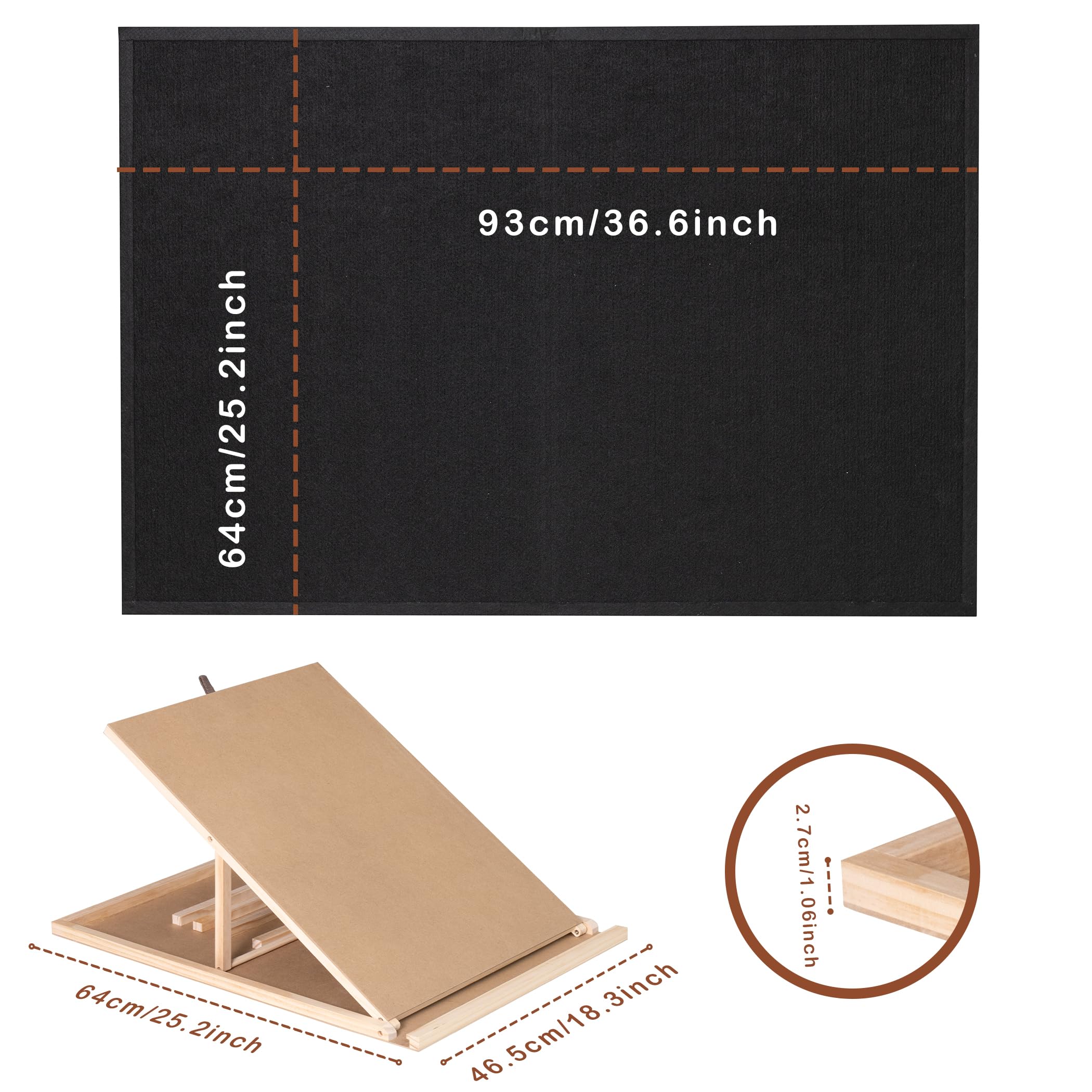 Tektalk raised-edge felt board prevents pieces from slipping during play.