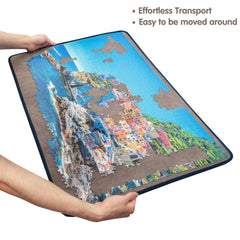 Tektalk soft flannelette cover immobilizes puzzle pieces during assembly