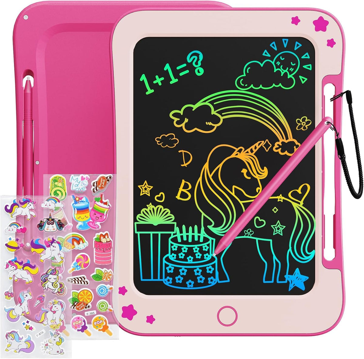 TEKFUN 8.5-inch pink LCD writing tablet for imaginative doodling on the go