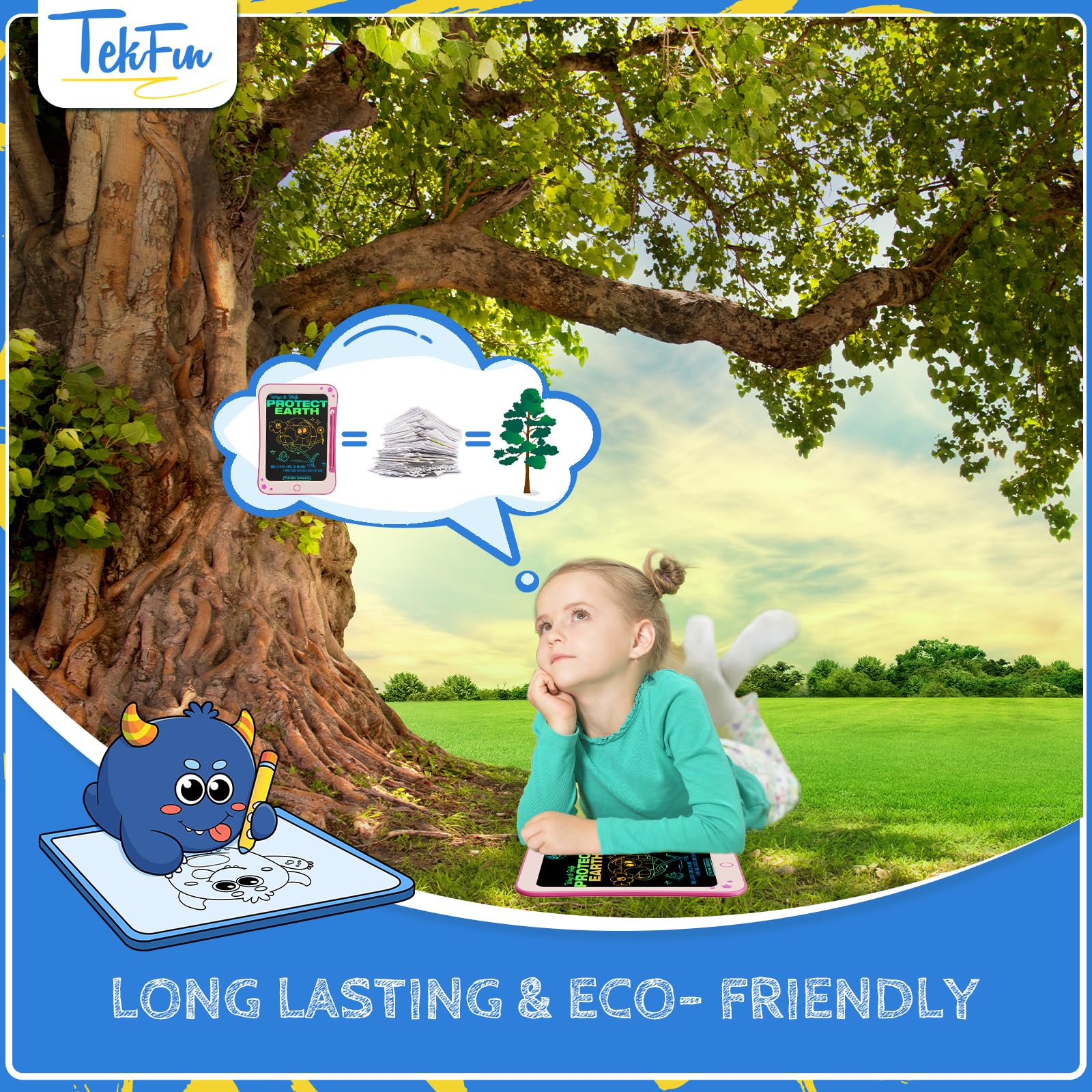 TEKFUN reusable doodle board saves paper and reduces waste