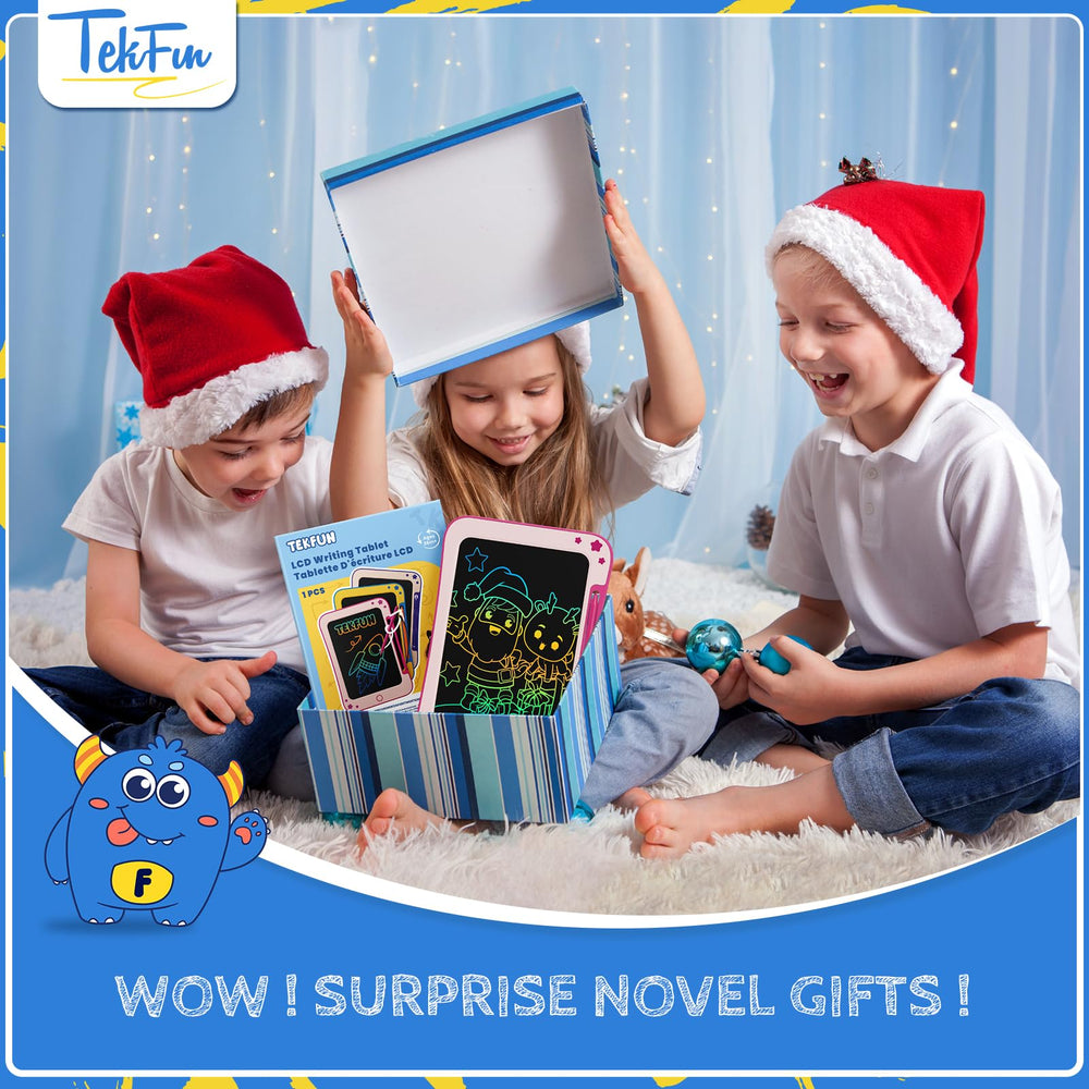 Kids doodling on TEKFUN tablet to boost creativity during play