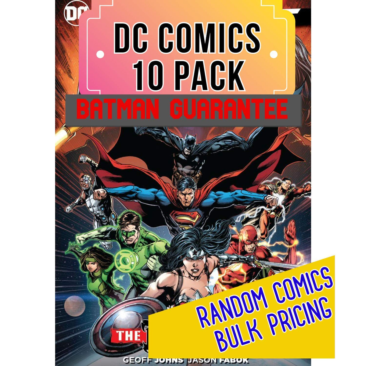 Telegraph Batman DC comic grab bag cover highlighting the 10-pack bundle for avid collectors