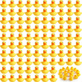 Teling 200-pcs mini rubber ducks bulk yellow for party favors and playful decor