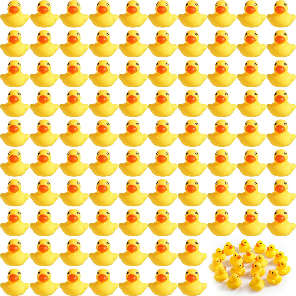 Teling 200-pcs mini rubber ducks bulk yellow for party favors and playful decor