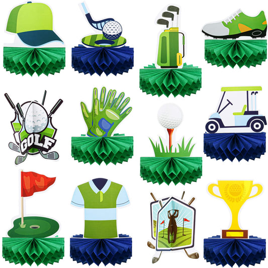 Teling golf birthday honeycomb centerpiece brightens tables with playful golf charm